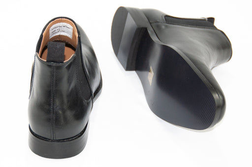 Black Leather Chelsea Boot - Back, Sole
