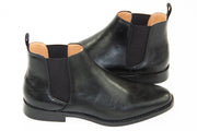 Black Leather Chelsea Boot - Quarter, Heel