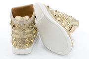 Metallic Spiked Designer High-Top Sneakers