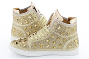Metallic Spiked Designer High-Top Sneakers