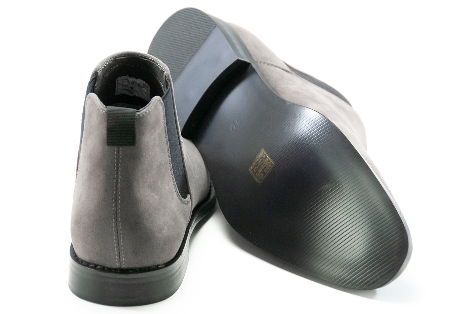 Charcoal Gray Suede Chelsea Boot - Back And Sole