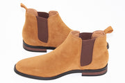 Camel Suede Chelsea Boot - Quarter And Heel