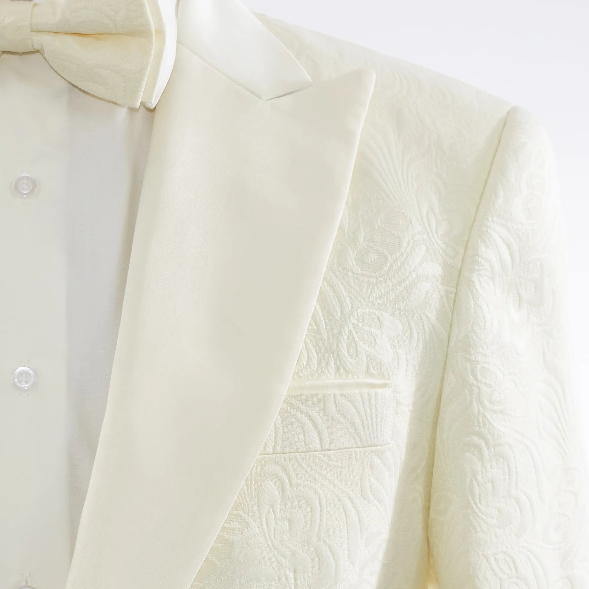 Men's Off White 3-Piece Floral Tuxedo