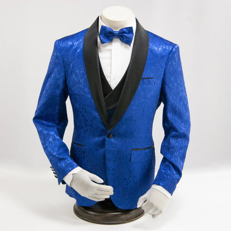 Sapphire Paisley 3-Piece Tailored-Fit Tuxedo