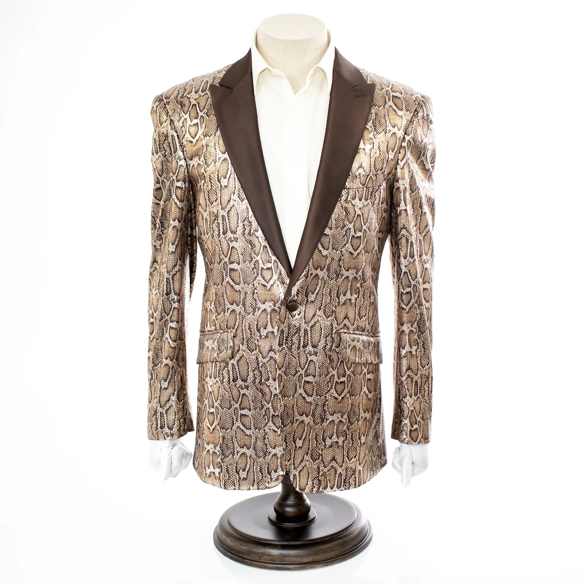 Men's Bronze Snakeskin Slim-Fit Jacket