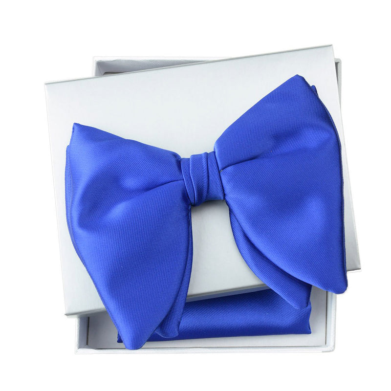 Men's Blue Butterfly Bowtie And Handkerchief