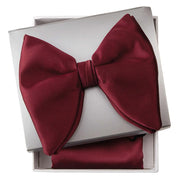 Men's Burgundy Satin Butterfly Bowtie