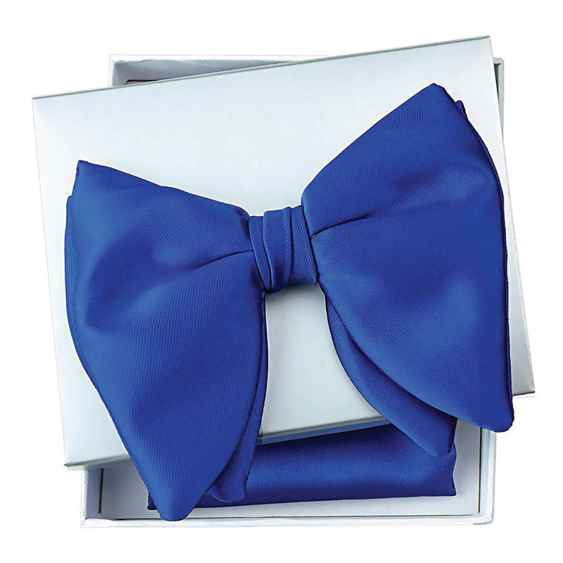 Men's Royal Blue Satin Butterfly Bowtie