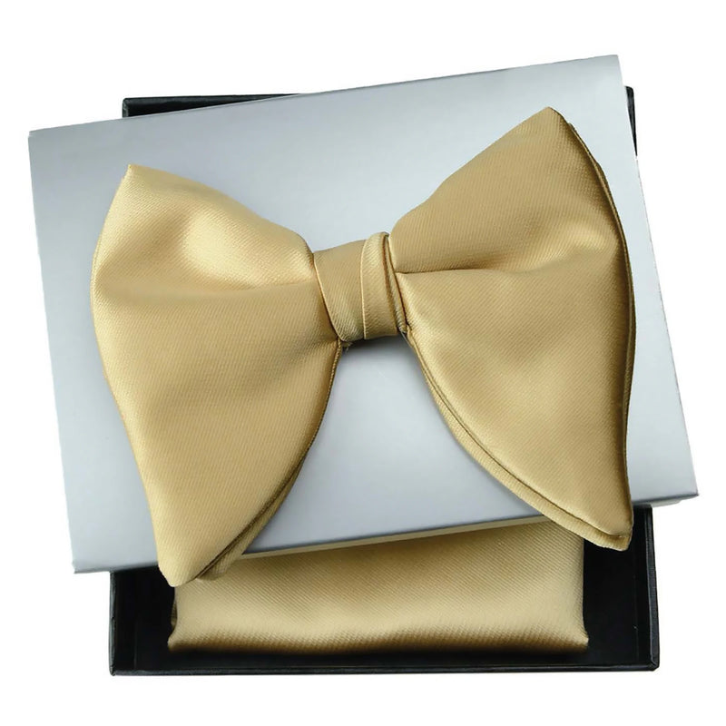 Men's Gold Satin Butterfly Bowtie