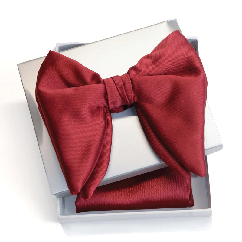 Men's Light Burgundy Satin Butterfly Bowtie