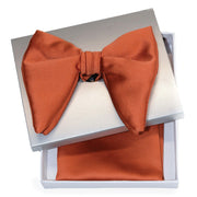 Men's Burnt Umber Satin Butterfly Bowtie