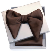 Men's Chocolate Brown Satin Butterfly Bowtie