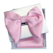 Men's Light Pink Satin Butterfly Bowtie