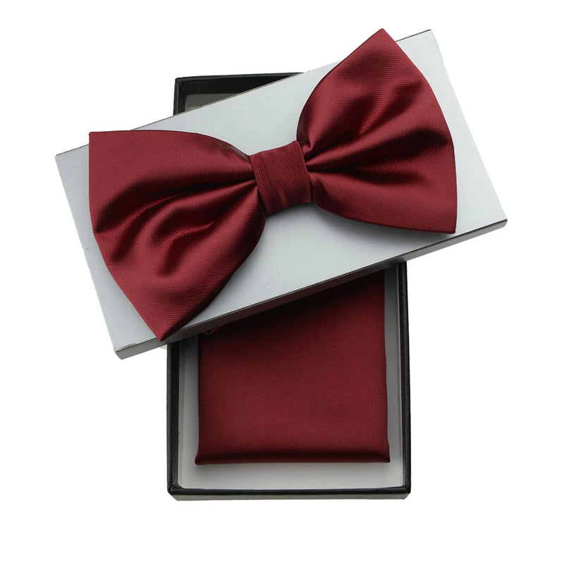 Scarlet Red Solid Pre-Tie Satin Bow Tie