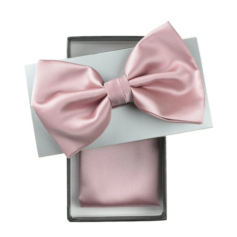 Old Rose Solid Pre-Tie Satin Bow Tie