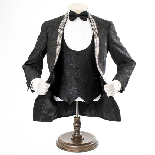 Men's Black 3-Piece Tuxedo With Rhinestones