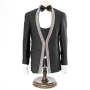 Men's Black 3-Piece Tuxedo With Rhinestones