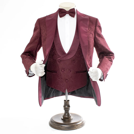 Men's Burgundy 3-Piece Tuxedo