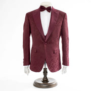 Men's Burgundy 3-Piece Tuxedo
