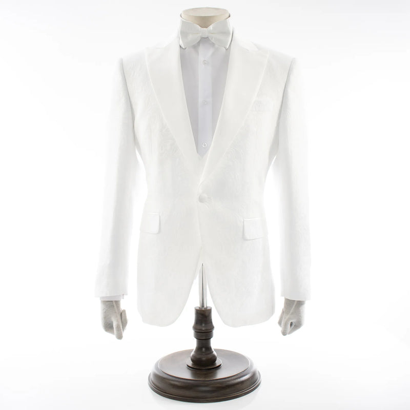 Men's White 3-Piece Floral Tuxedo