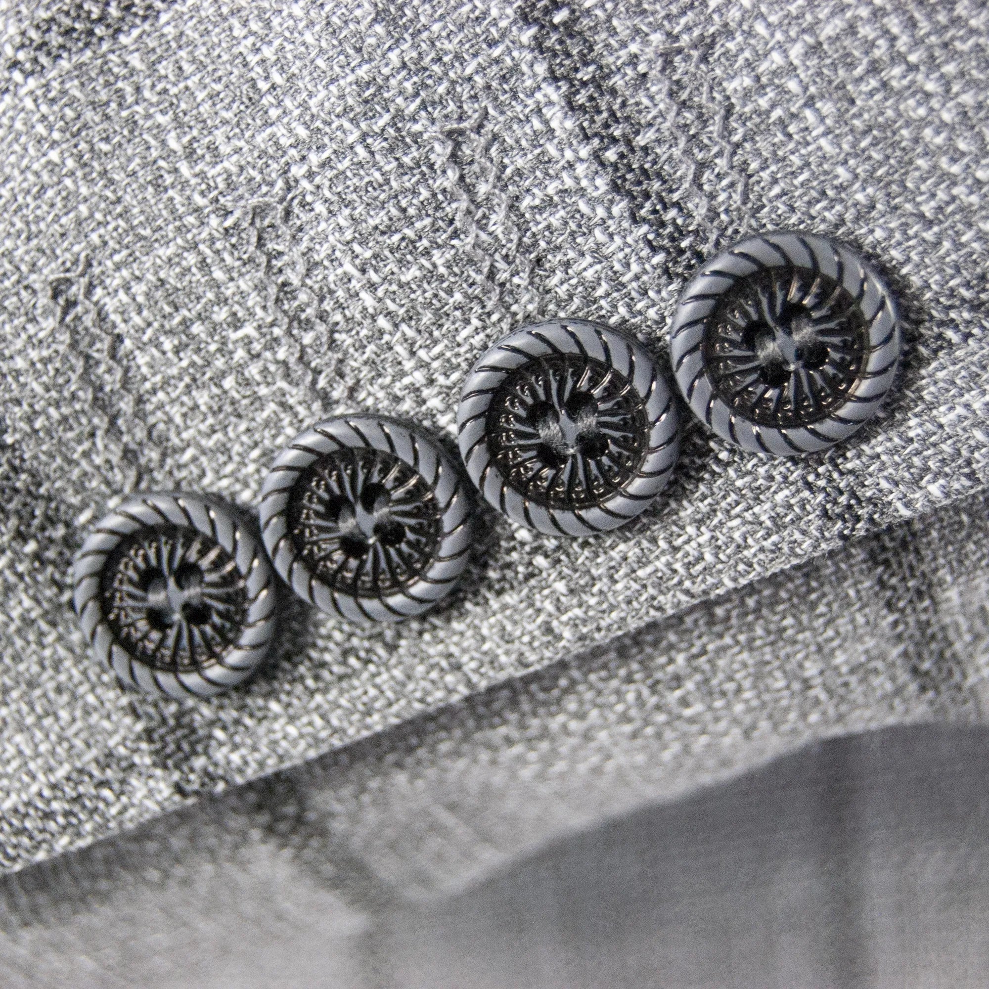 Gray and Black Checked Designer 3-Piece Suit