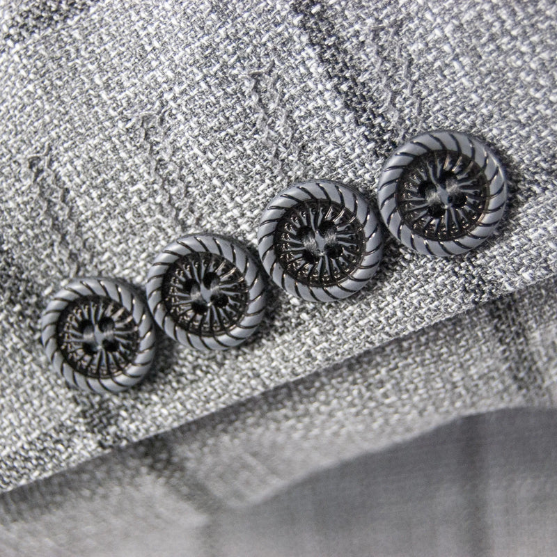 Gray and Black Checked Designer 3-Piece Suit