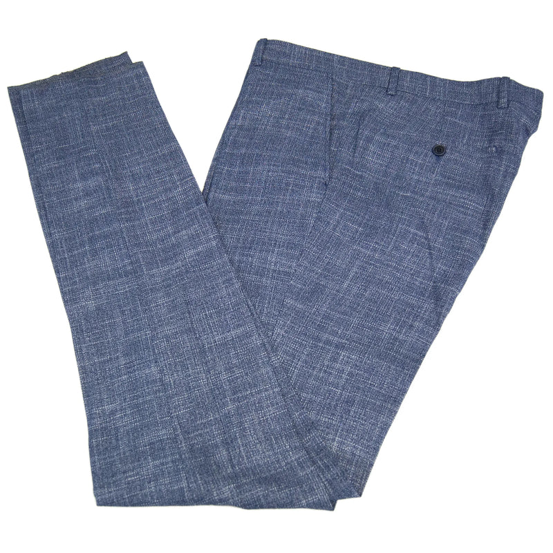 Blue and Burgundy Checked Designer 3-Piece Suit