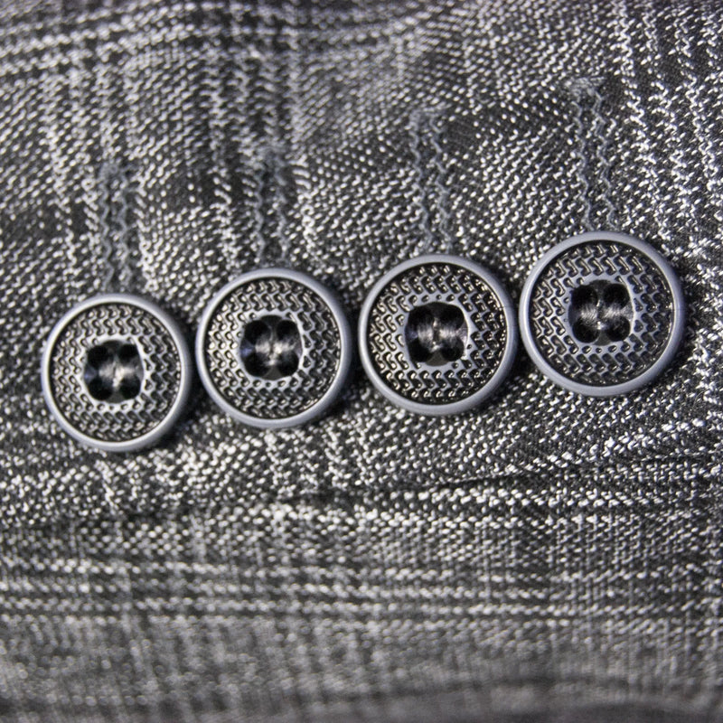 Dark Gray and Black Checked Designer 3-Piece Suit