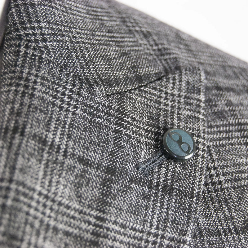 Dark Gray and Black Checked Designer 3-Piece Suit