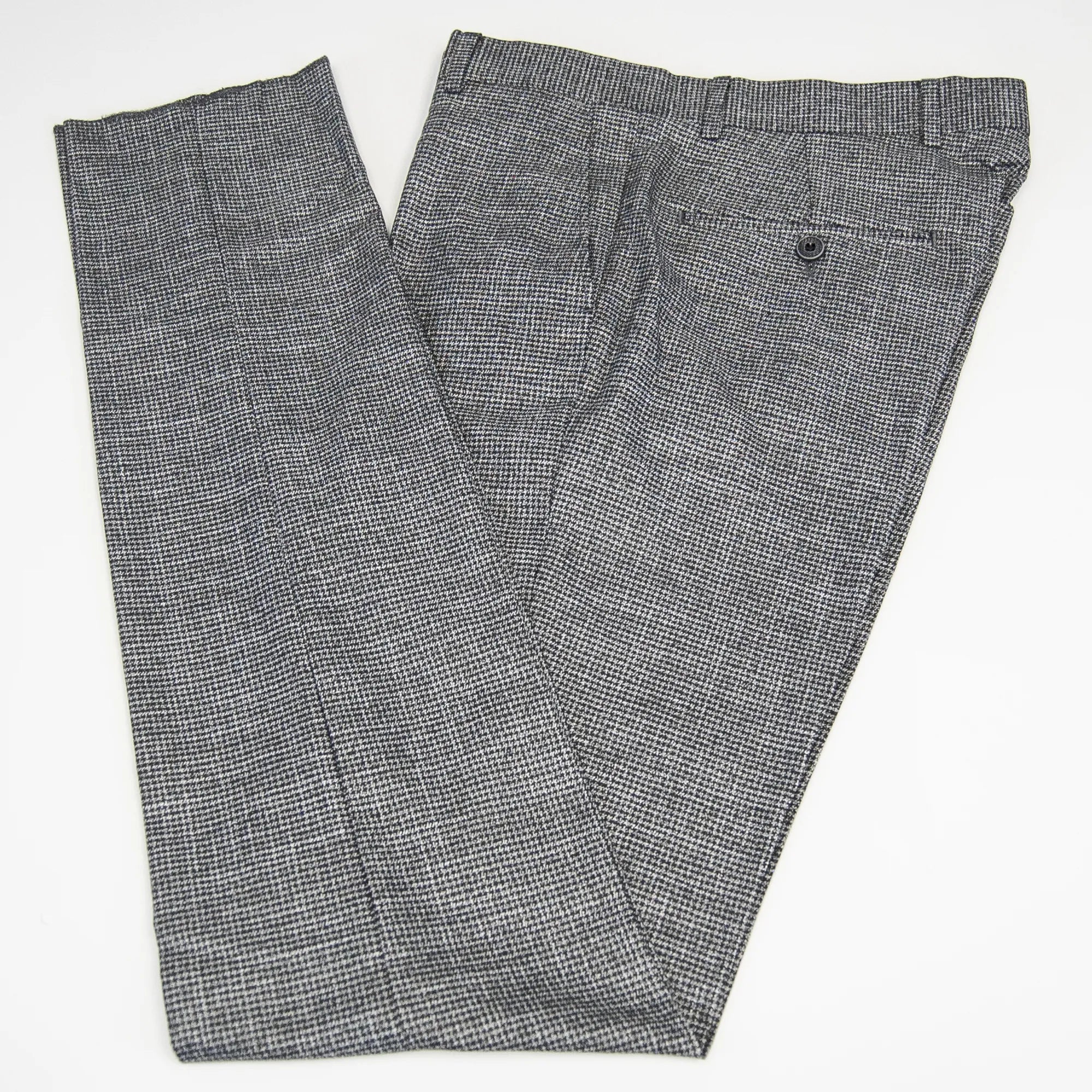 Dark Gray and Black Checked Designer 3-Piece Suit