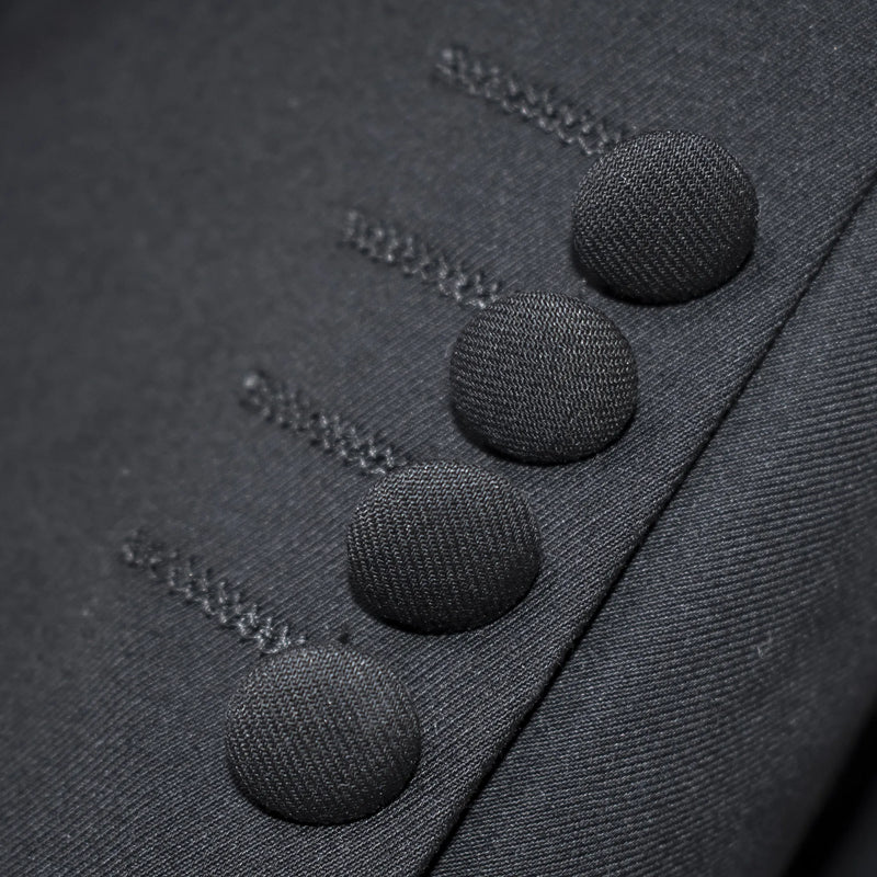 Men's Black And Red Slim-Fit Suit