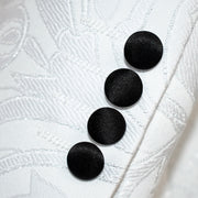 Men's White Floral 3-Piece Slim-Fit Tuxedo With Satin Lapel