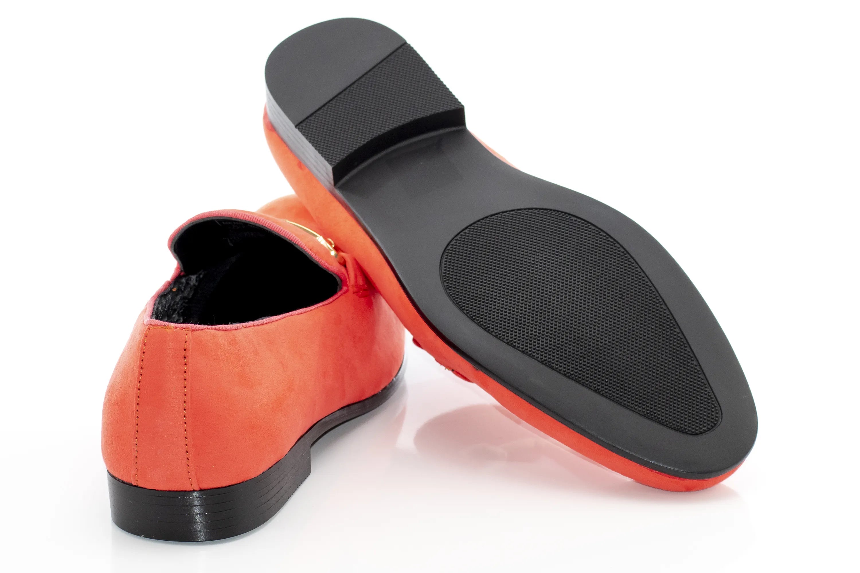 Men's Coral Orange And Black Dress Loafer