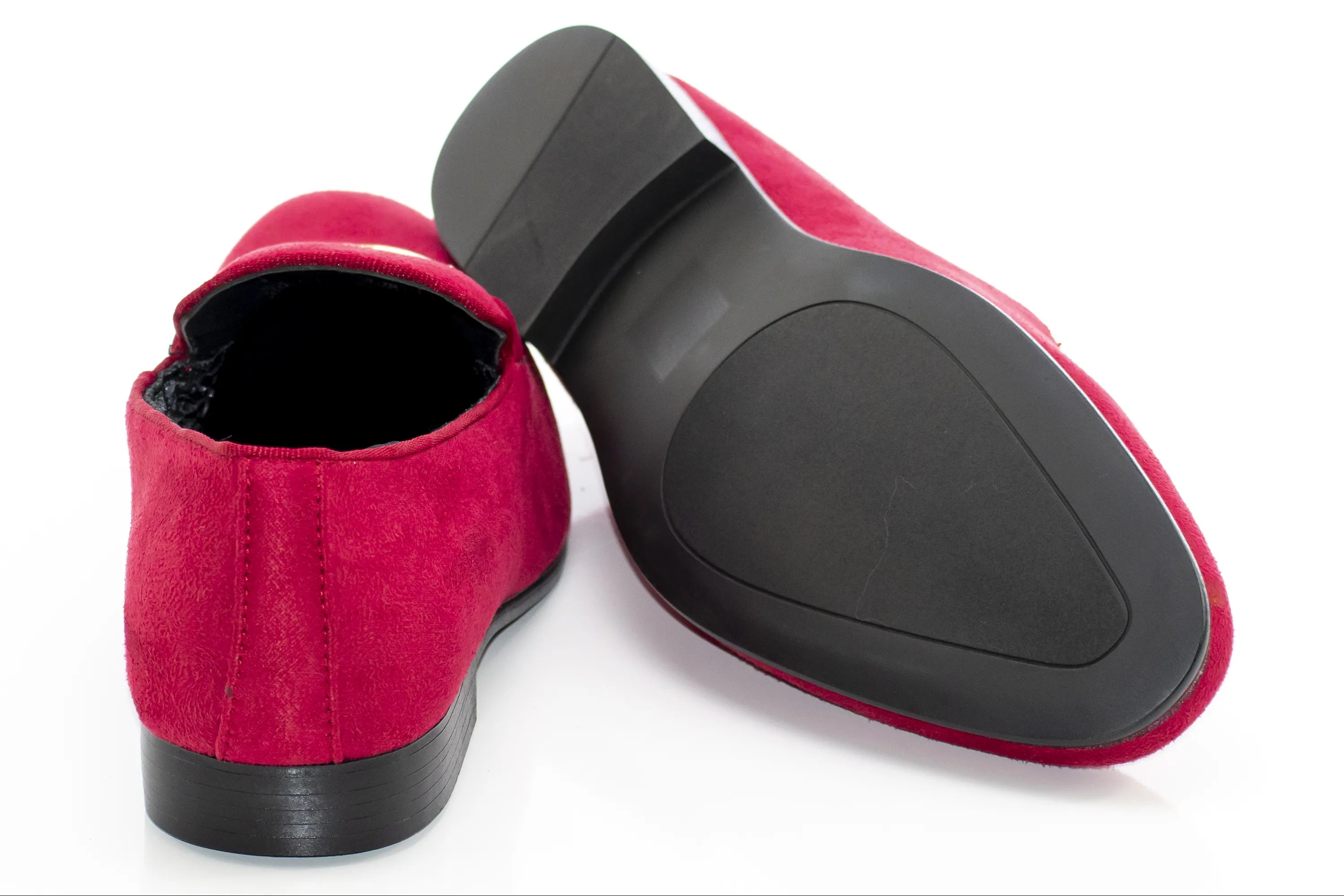 Burgundy Suede Horsebit Smoking Loafer