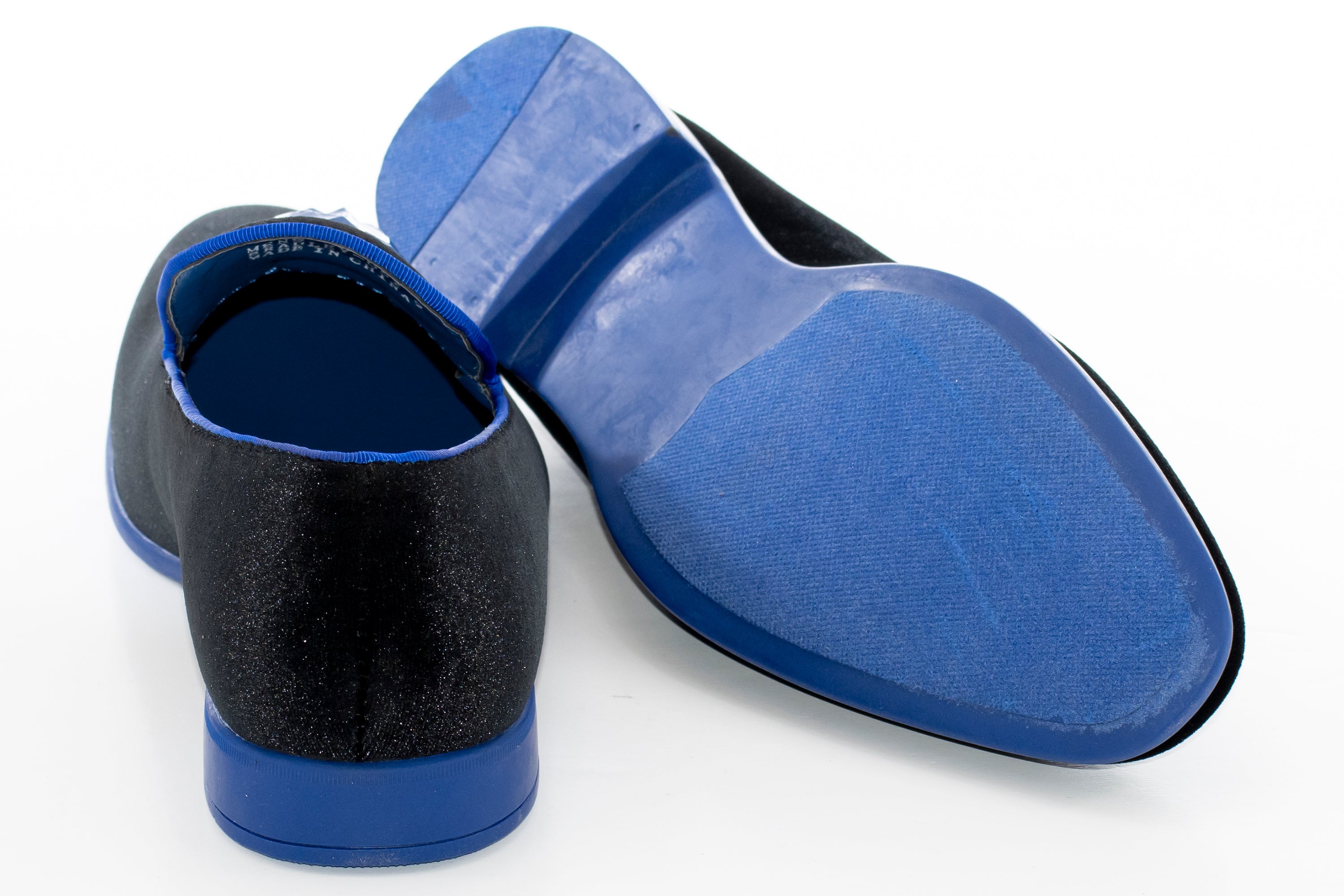 Royal and Black Velvet Smoking Loafer with Lion Bit