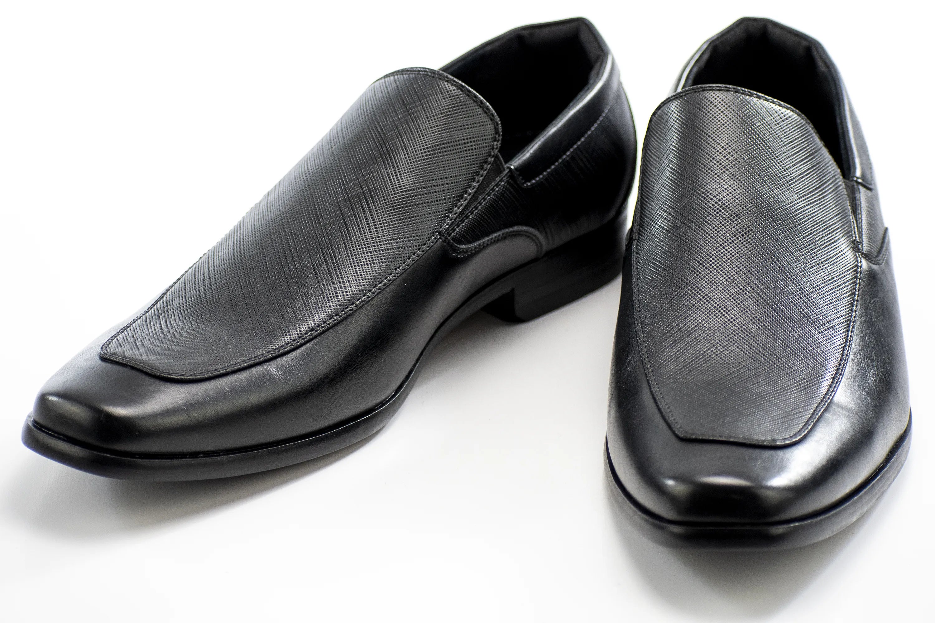 Black Slip-On Dress Textured Loafer