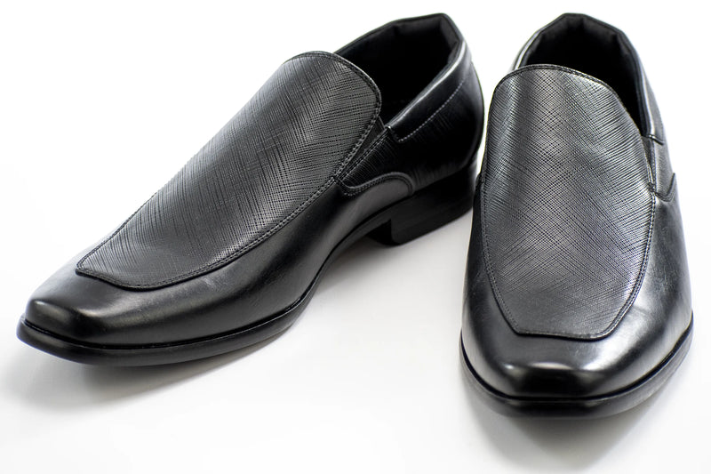 Black Slip-On Dress Textured Loafer