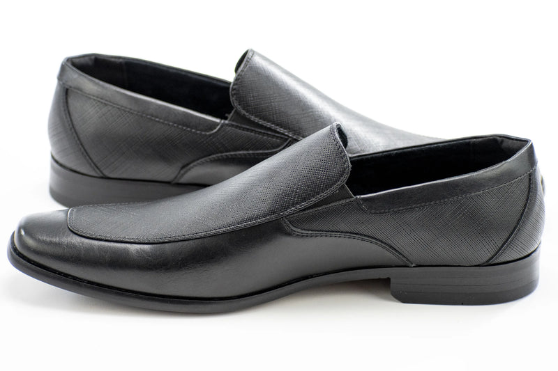 Black Slip-On Dress Textured Loafer