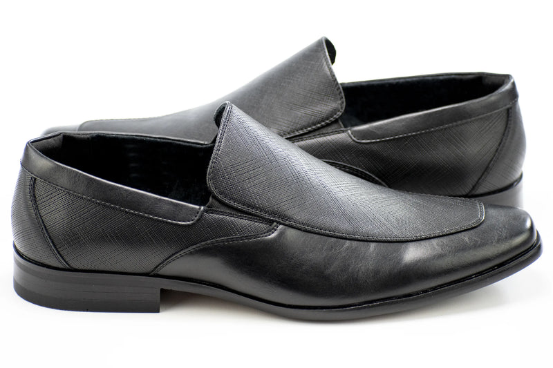 Black Slip-On Dress Textured Loafer