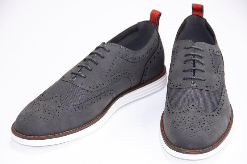 Gray Wingtip Lace-Ups