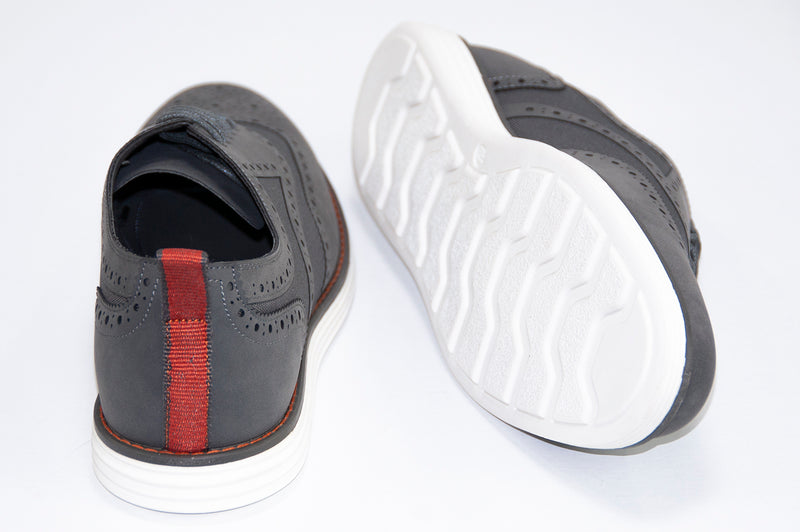 Gray Wingtip Lace-Ups