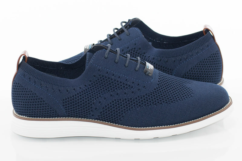 Navy Oxford Brogued Lace-Up Dress Sneaker