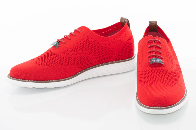 Red Oxford Brogued Lace-Up Dress Sneaker