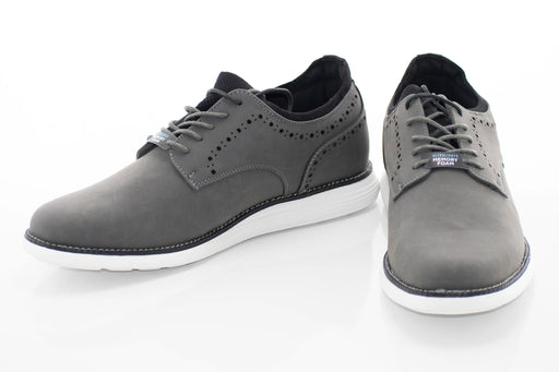 Men's Gray Open Lace Dress Sneaker With Quarter Broguing