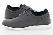 Men's Gray Open Lace Dress Sneaker With Quarter Broguing