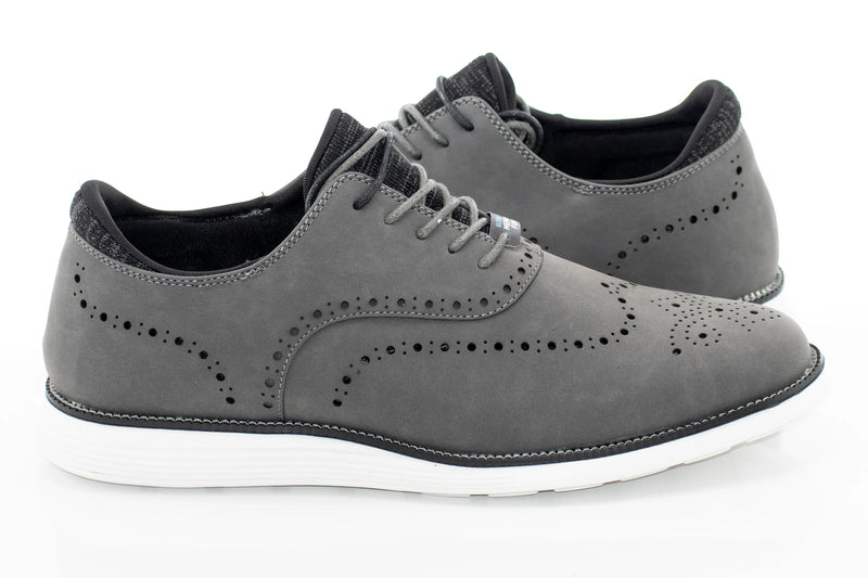 Gray Medallion-Toe Dress Sneaker