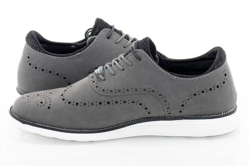 Gray Medallion-Toe Dress Sneaker