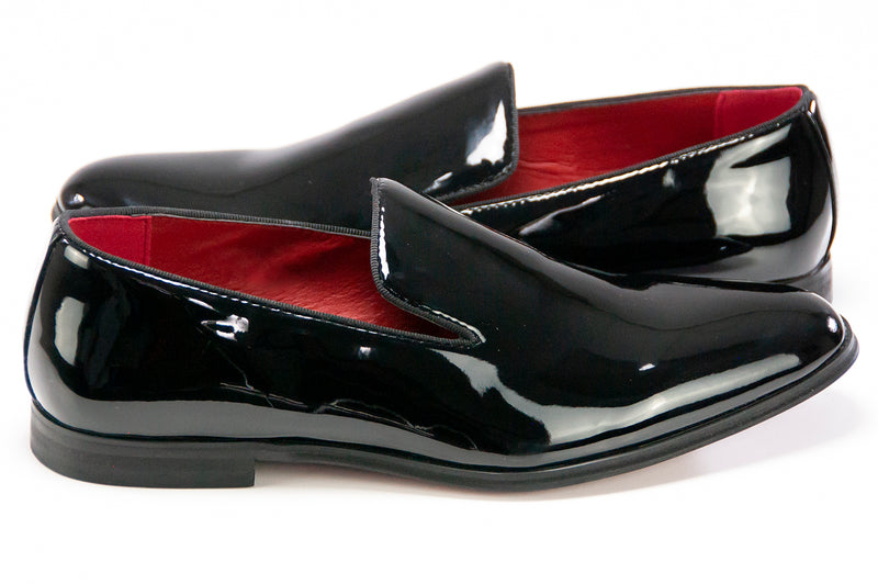 Men's Black Patent Leather Slip-On Dress Loafer