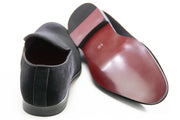 Men's Black Velvet Slip-On Loafer Back, Sole