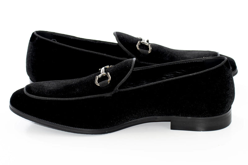 Men's Black Velvet Bit Loafer